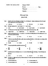 Đề thi môn Toán Lớp 5 - Mã đề 108 - Trường Tiểu học Đại Phúc